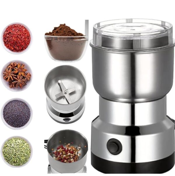 Nima Mini Electric Grinder for Coffee & Spices | Small Mixer Grinder with Stainless Steel Cup | Portable Grinder Mixer for Masala, Dry Ingredients & Coffee Beans