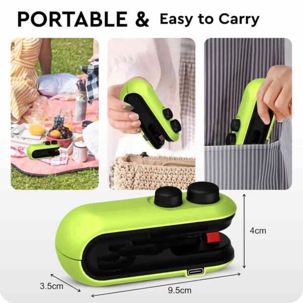 Mini Sealing Machine, Handheld Packet Sealer for Food, Snacks, Chips, Fresh Storage, Plastic Bags Sealing Machine, Type C Charging Vaccum Sealers