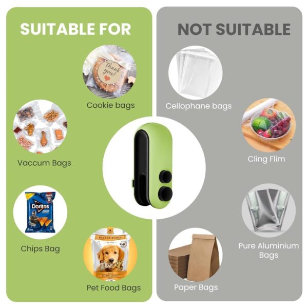 Mini Sealing Machine, Handheld Packet Sealer for Food, Snacks, Chips, Fresh Storage, Plastic Bags Sealing Machine, Type C Charging Vaccum Sealers