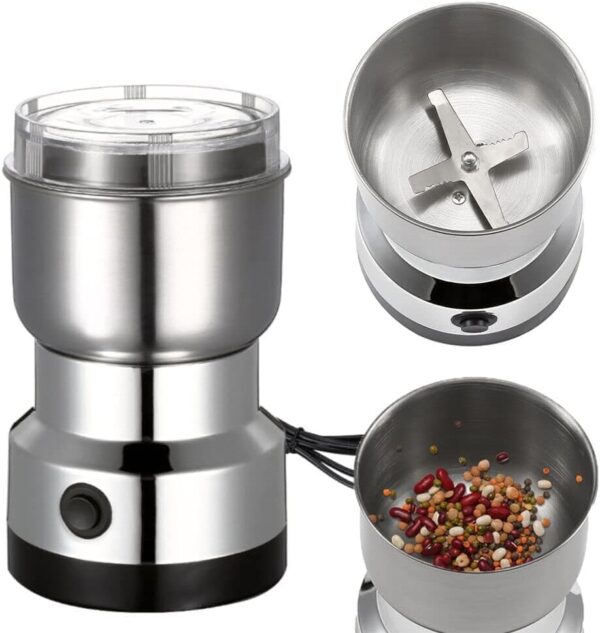 Nima Mini Electric Grinder for Coffee & Spices | Small Mixer Grinder with Stainless Steel Cup | Portable Grinder Mixer for Masala, Dry Ingredients & Coffee Beans