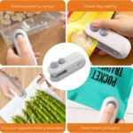 Mini Sealing Machine, Handheld Packet Sealer for Food, Snacks, Chips, Fresh Storage, Plastic Bags Sealing Machine, Type C Charging Vaccum Sealers