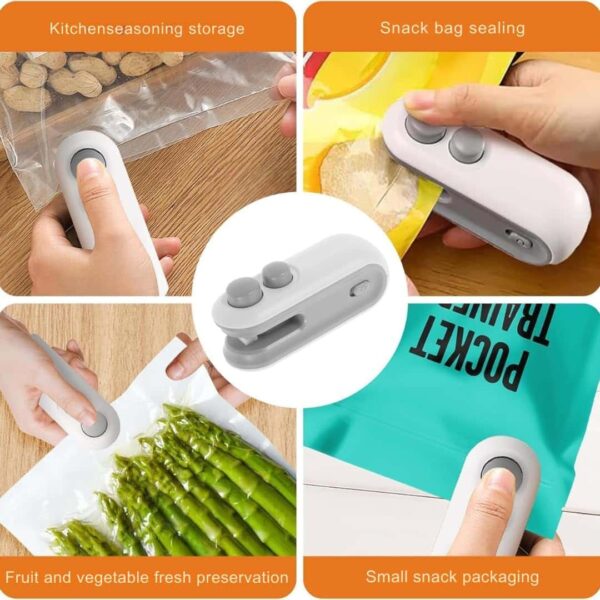 Mini Sealing Machine, Handheld Packet Sealer for Food, Snacks, Chips, Fresh Storage, Plastic Bags Sealing Machine, Type C Charging Vaccum Sealers