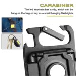 Keychain Mini Cob Flashlight, Super Bright (Max 500 Lumens) Rechargeable Emergency Light, 4 Modes Portable Pocket Light with Folding Bracket Bottle Opener for Fishing, Camping, Walking