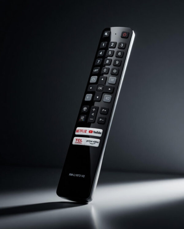 Compatible with TCL Smart TV Remote Control Original Model RM-L1673 V2 Non Voice Command with Netflix, YouTube, Prime Video hotkeys Suitable for LED, LCD, UHD, QLED and 4K Android Television