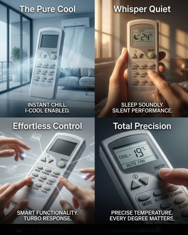 Compatible/Replacement Onida AC Remote Control ZH/LT-05 | Suitable for Selected Onida Split Air Conditioners | LCD Display | Ready to Use AC Remote -AC-7C