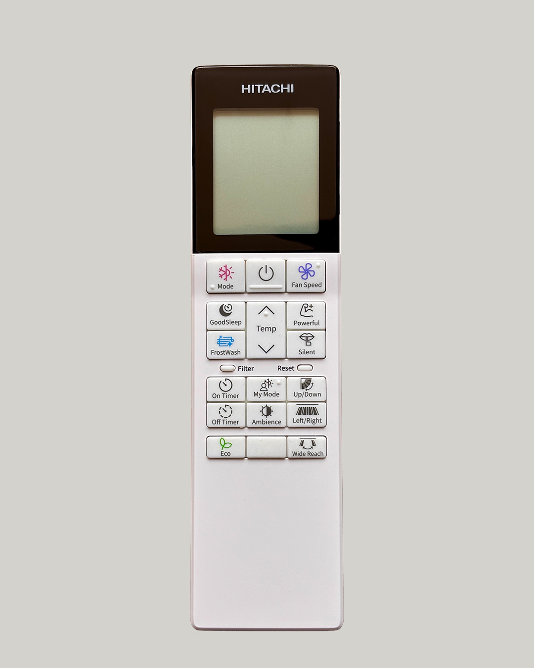 100% Original Hitachi AC Remote Control RC-AGS1EB0I for Inverter Split Air Conditioner | FrostWash, Eco, Powerful, Silent & Wide Reach Functions- AC-272