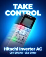 100% Original Hitachi AC Remote Control RC-AGS1EB0I for Inverter Split Air Conditioner | FrostWash, Eco, Powerful, Silent & Wide Reach Functions