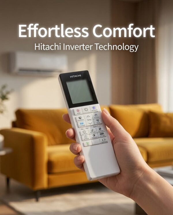 100% Original Hitachi AC Remote Control RC-AGS1EB0I for Inverter Split Air Conditioner | FrostWash, Eco, Powerful, Silent & Wide Reach Functions