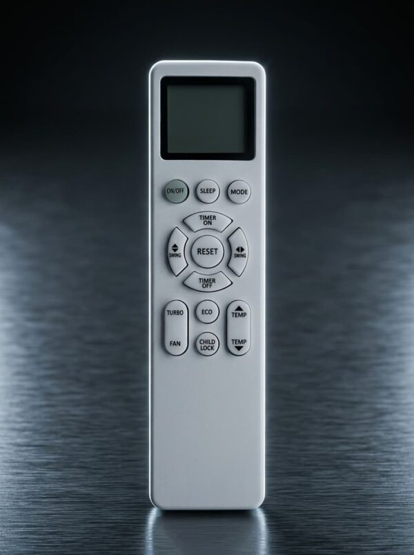 Mitsubishi Electric AC Remote Control Compatible with Split Air Conditioner | LCD Display | Turbo, Sleep, Eco, Timer, Swing & Child Lock Functions | Premium Replacement AC Remote-AC-319