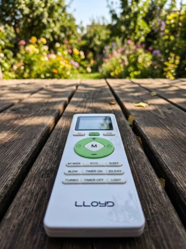 100% Original Lloyd AC Remote Control with HUMICON | Compatible for Lloyd Split Inverter AC | LCD Display, My Mode, Eco, Sleep, Turbo, Silent, Timer On/Off, Fan & Swing Control
