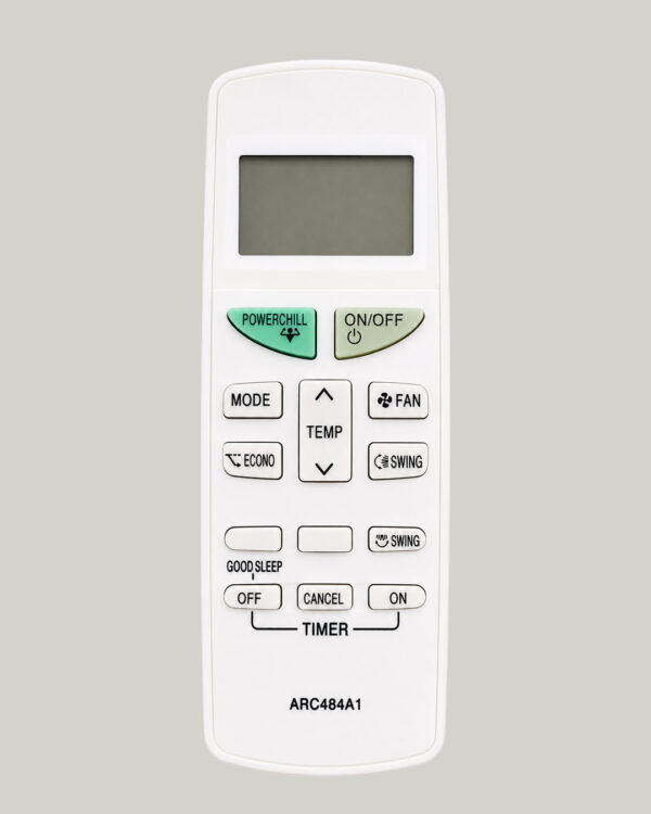 Daikin ARC484A1 AC Remote Compatible Replacement | PowerChill Function | Cooling, Fan, Swing, Econo, Good Sleep & Timer | For Compatible Daikin Split/Window AC- 132E