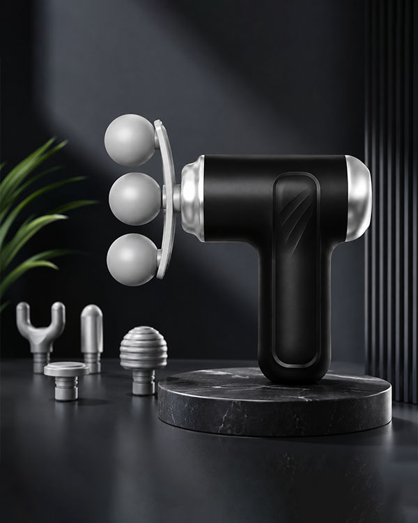 Maxtop Triple Head Body Massager Gun | 3 Head Deep Tissue Body Massager with 10 Massage Attachments for Neck, Shoulder, Back, Legs & Full Body