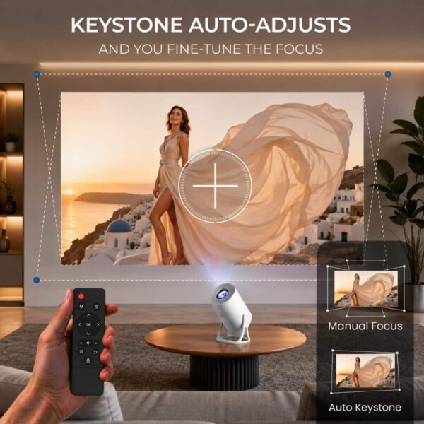 Smart Portable Projector 1080P Full HD | 180 ANSI Lumens | Dual Band WiFi 2.4G/5G | Bluetooth 5.0 | 4GB/64GB | Auto Keystone | HDMI USB - S40