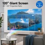 Smart Portable Projector 1080P Full HD | 180 ANSI Lumens | Dual Band WiFi 2.4G/5G | Bluetooth 5.0 | 4GB/64GB | Auto Keystone | HDMI USB - S40
