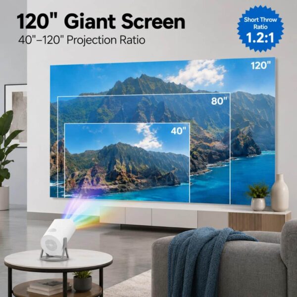 Smart Portable Projector 1080P Full HD | 180 ANSI Lumens | Dual Band WiFi 2.4G/5G | Bluetooth 5.0 | 4GB/64GB | Auto Keystone | HDMI USB - S40